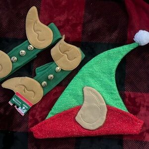 Christmas elf hat set elves ear headbands felted sparkle jingle bells OSFM 🧝🏼